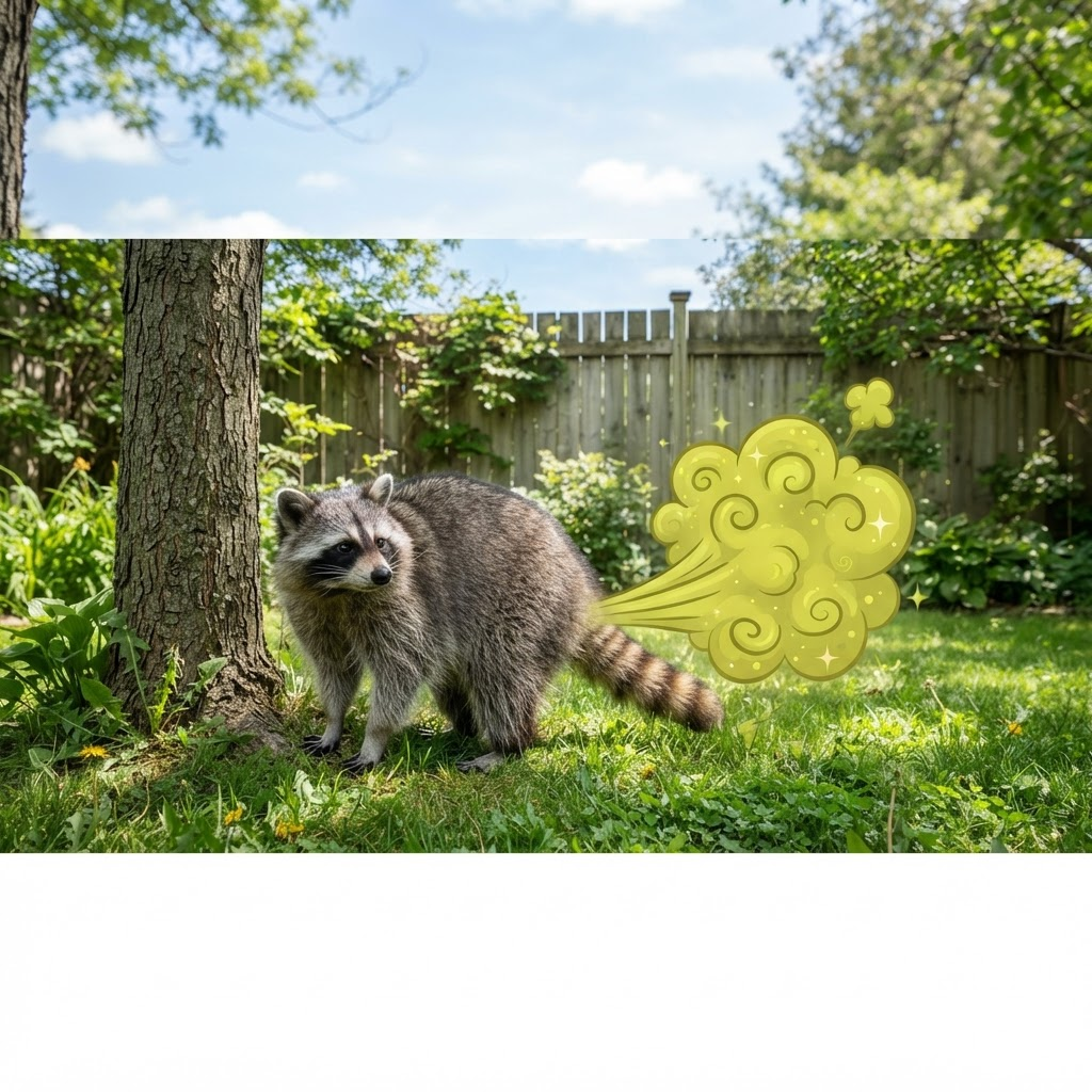 Wide banner of the farting raccoon